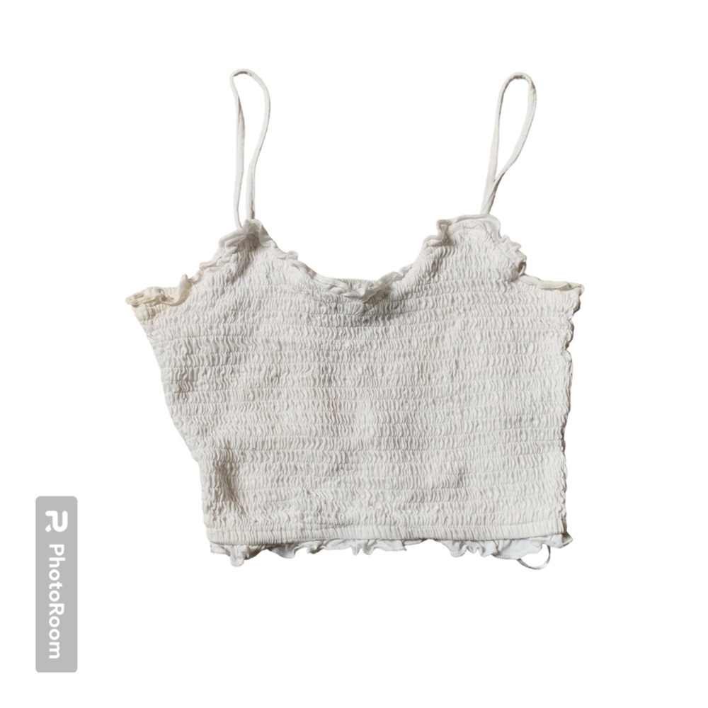 Primark White Ruffle Crop Top size XS